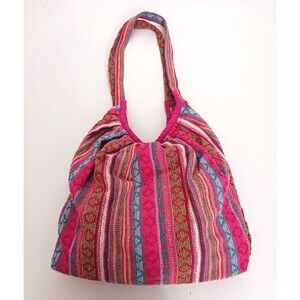 NEW Tribe Azure Fair Trade Handcrafted Woven Cotton Sling Bag Double Strap Zip